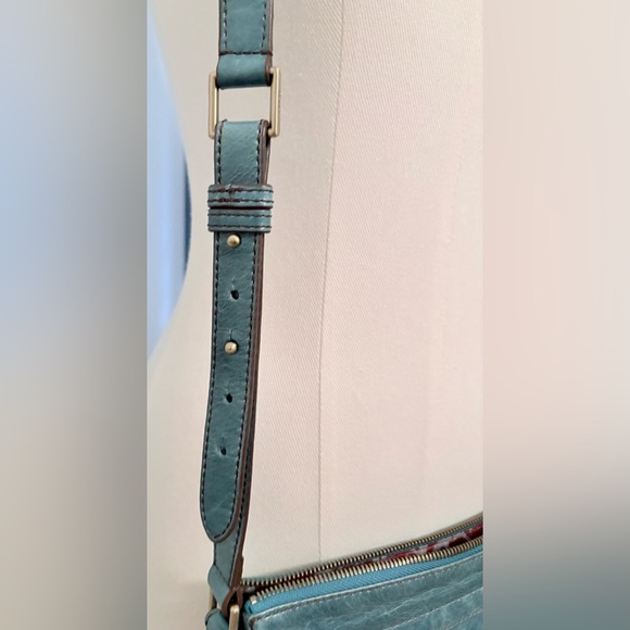HOBO Turquoise Blue Leather Crossbody Bag - Picture 8 of 12